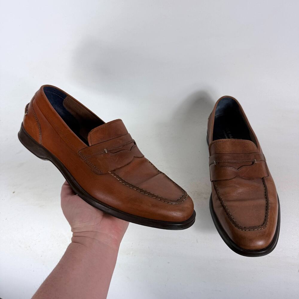 Cole Haan Grand OS Loafers Men's 10 Brown Leather Slip-On Classic Penny Shoes
